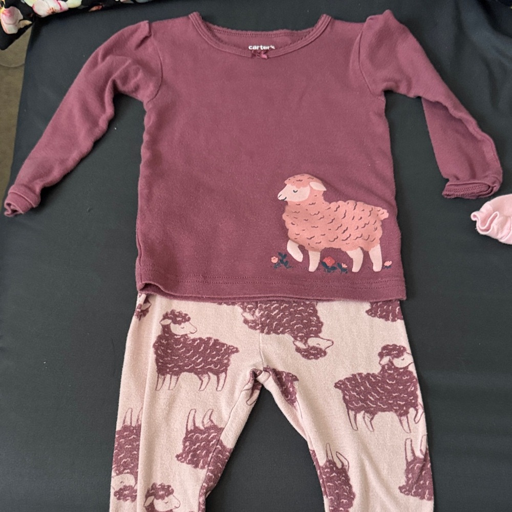 Carter's Kids Pajama Set - Maroon and Beige